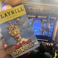 Spamalot playbill and set