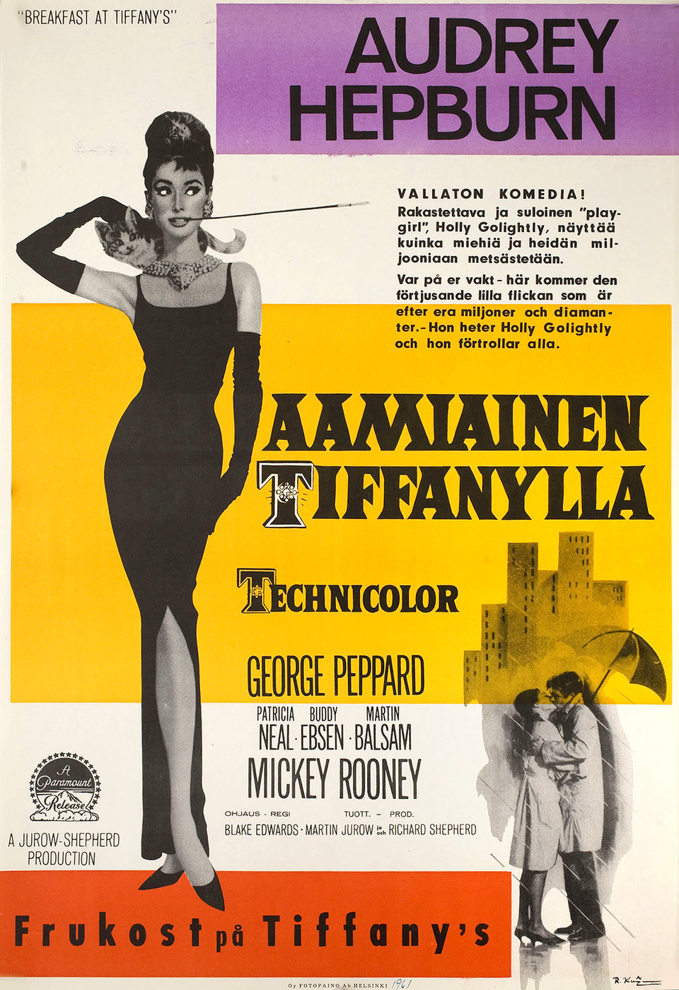 Breakfast at Tiffany's Original 1961 Finnish A2 Movie Poster