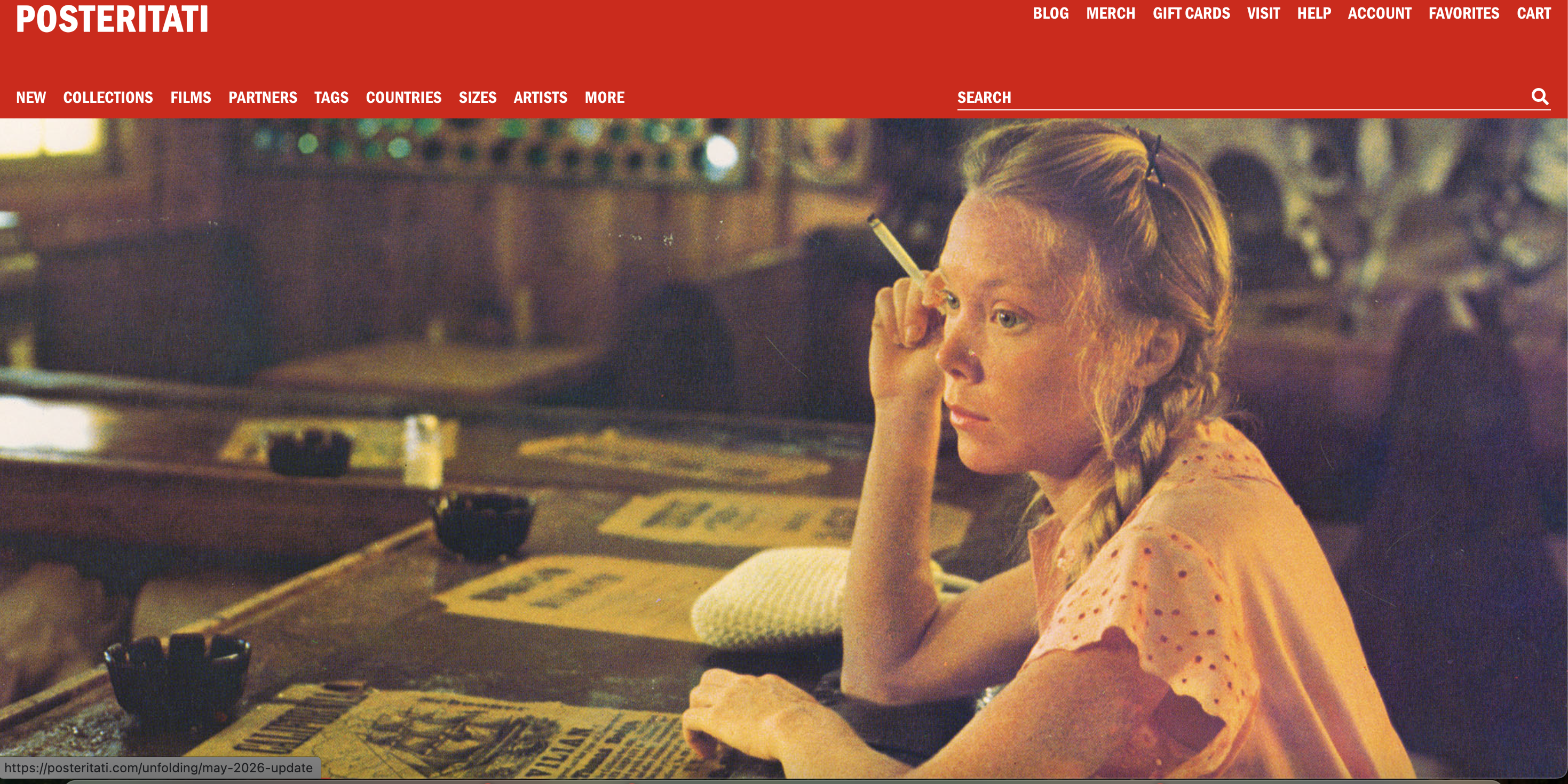 Posteriati home page screenshot with a still from the film 3 Women 