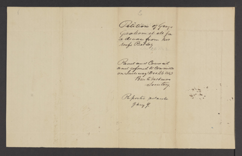 Petition of George Graham asking for a divorce