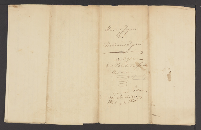 Petition of Harriet Blair Tyrer asking for a divorce