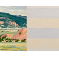 A visual landscape in Georgia O'Keeffe, Agnes Martin, and Hilma af Klint’s paintings-collage