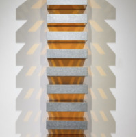 Judd_01_UntitledStack_AmberPlexiglass